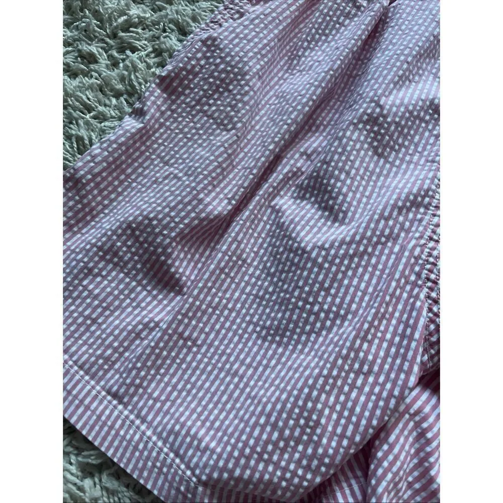 Polo Ralph Lauren Men's Small Seersucker Lined Swim Trunks Pink Striped Vintage